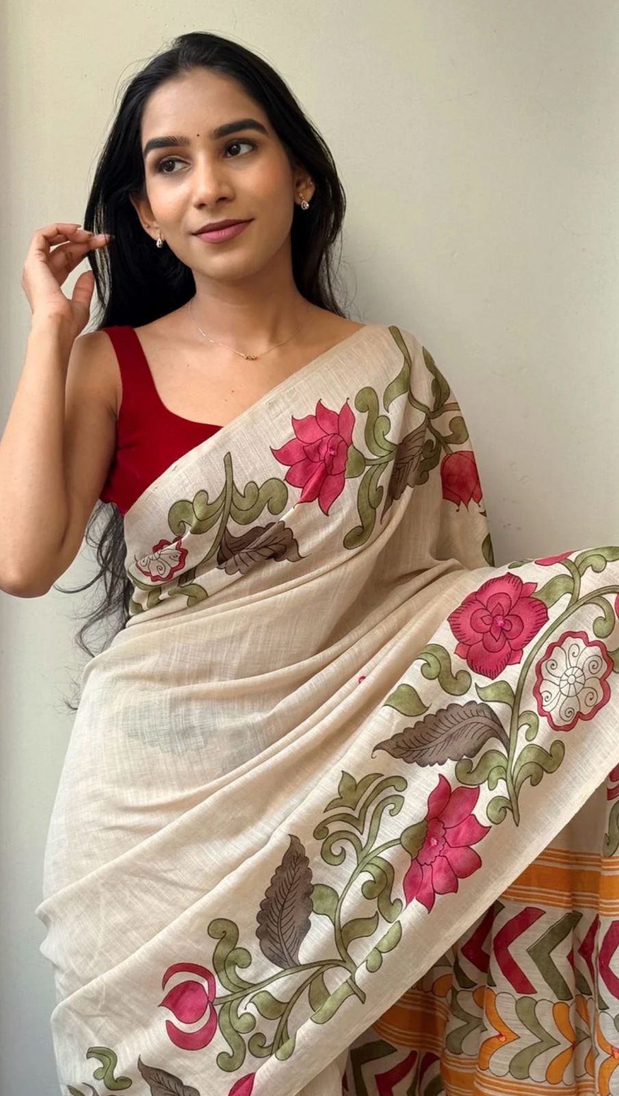 BEIGE KALAMKARI LINEN