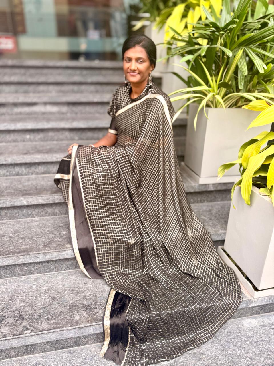 Black Soft viscose sarees