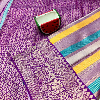 Multicolour Wedding Soft Silk Saree With Blouse Piece For Women