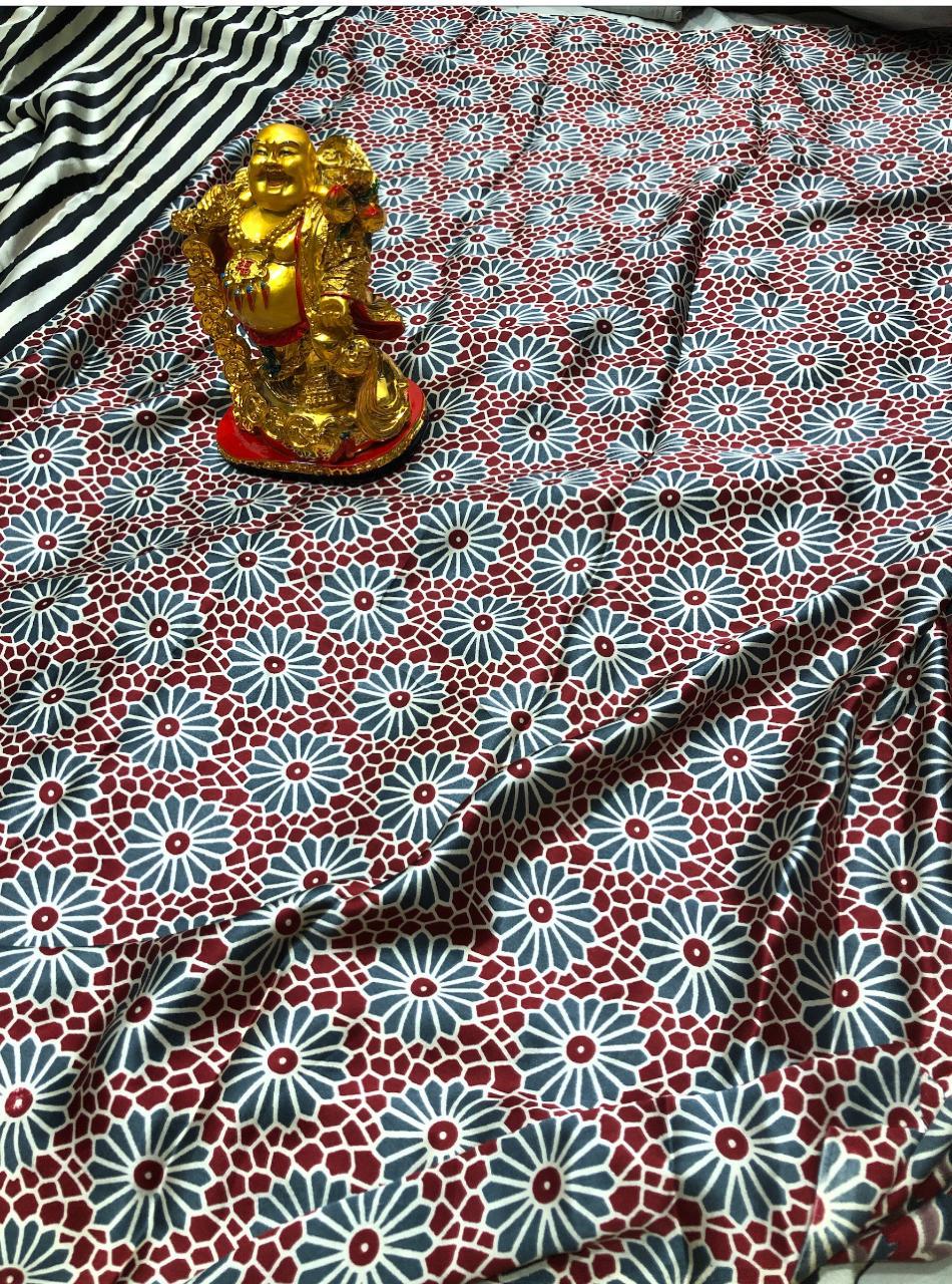 Cream Black Modal  Silk Saree For Women Wear All Occasion
