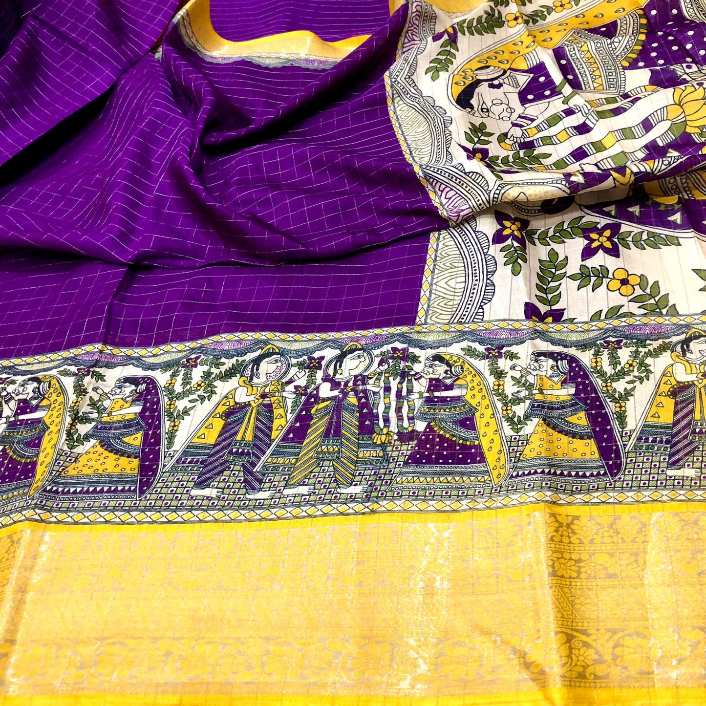 Purple Dola Silk  Purple Saree With Blouse Piece For Women