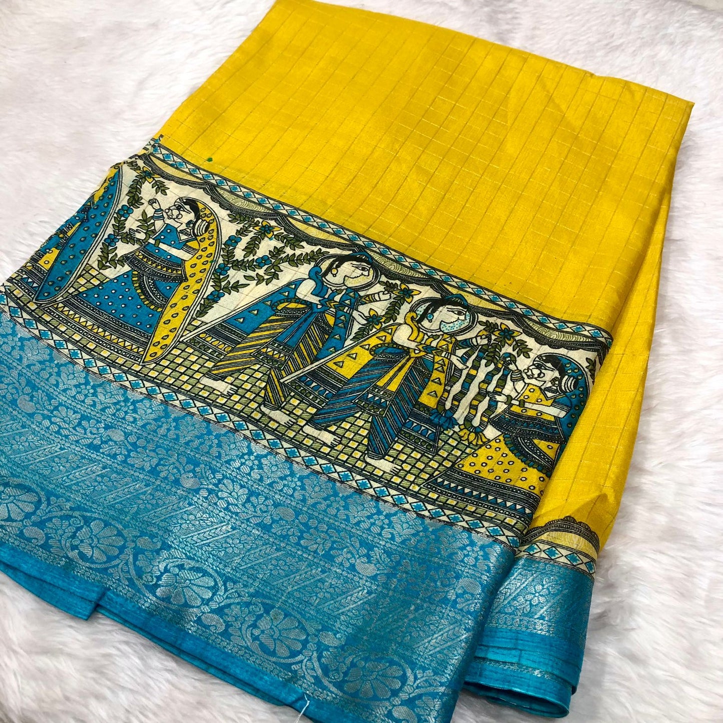 Yellow Dola Silk Yellow Saree With Blouse Piece For Women