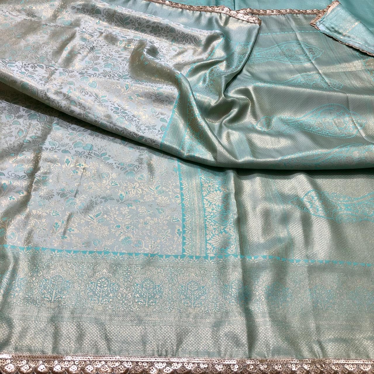 Sea Green Banaras Silk