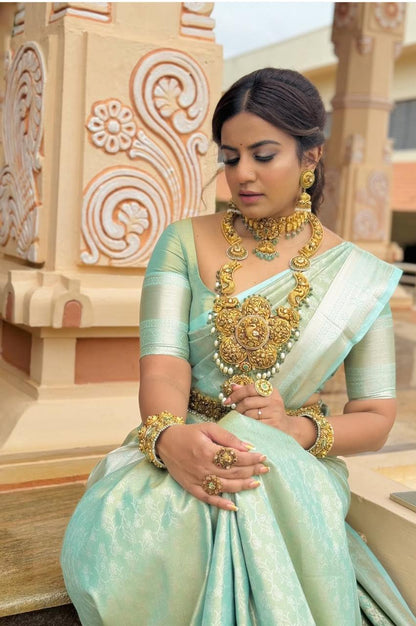 Sea Green Banaras Silk