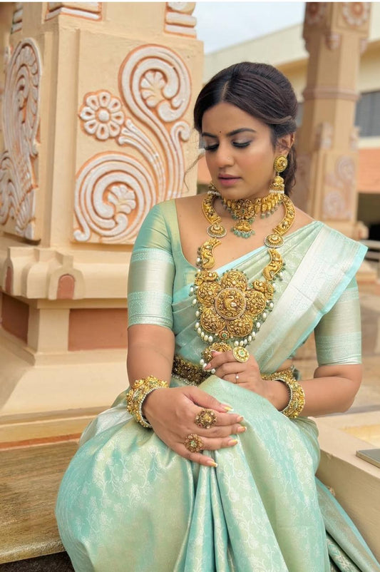 Sea Green Banaras Silk