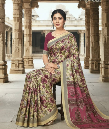 PASHMINA PRINTED SILK SAREE
