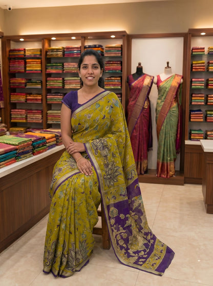 TRENDING MEHANDI GREEN SAREE