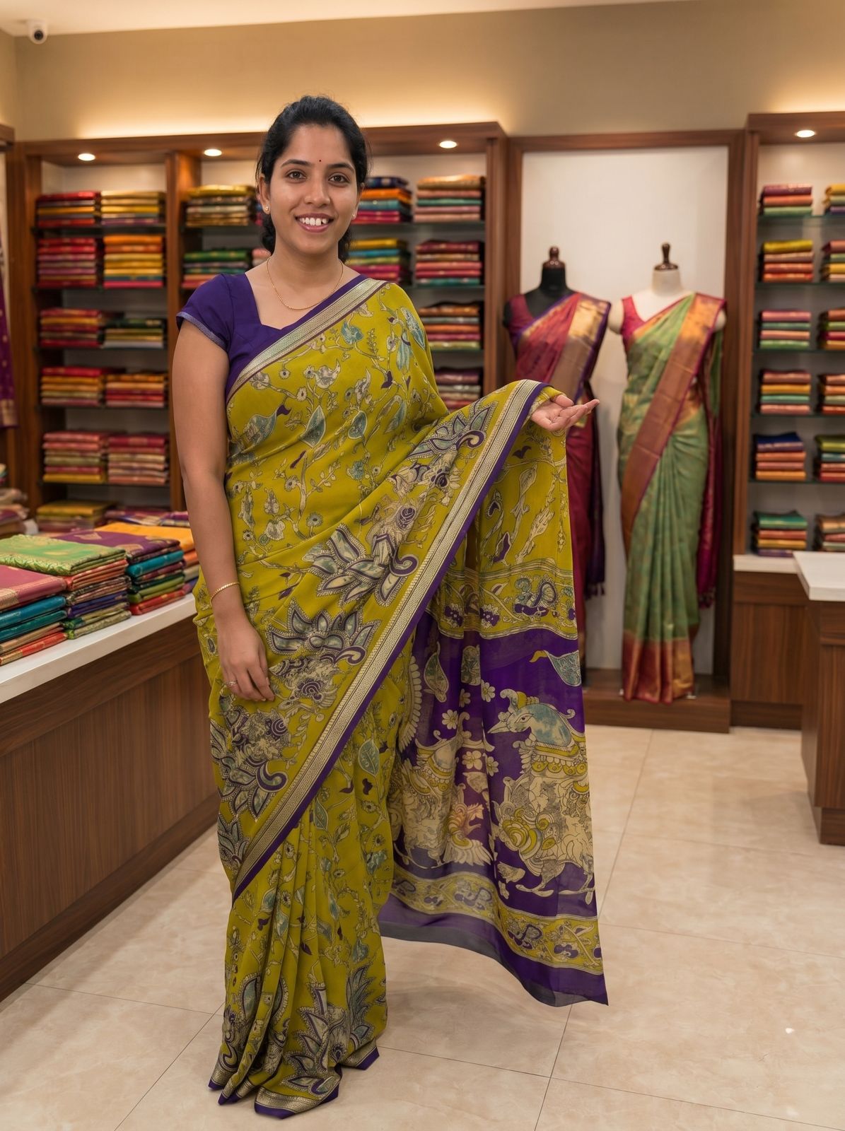 TRENDING MEHANDI GREEN SAREE
