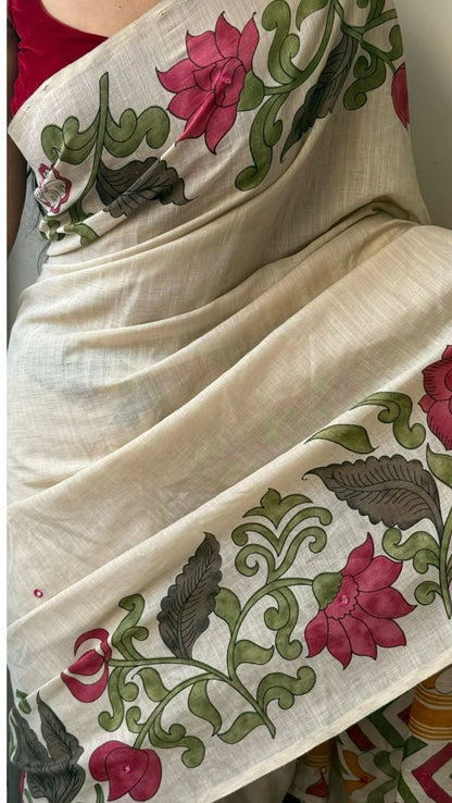 BEIGE KALAMKARI LINEN