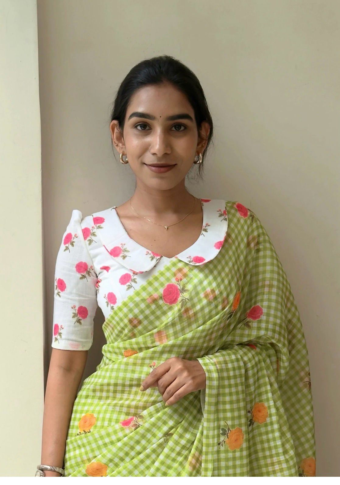 MANGALGIRI COTTON CHECKS GREEN