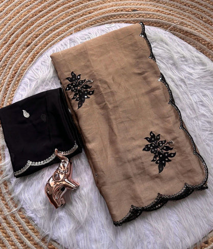 ROSE GOLD DESIGNER SAREE