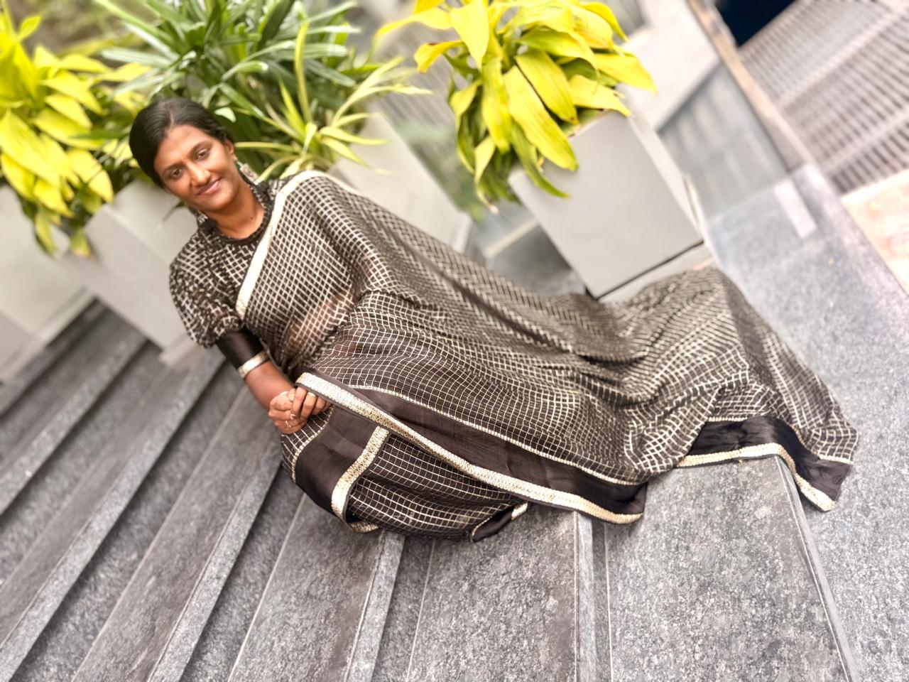Black Soft viscose sarees