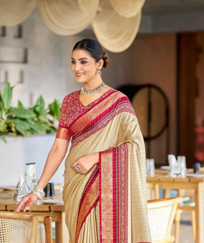 BEIGE RED JUTE DOLA
