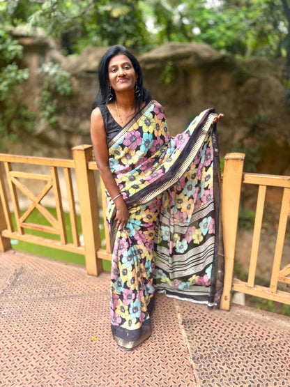 NITA MBANI MULTI COLOURED GEORGETTE SAREE