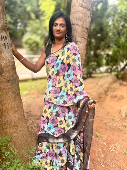 NITA MBANI MULTI COLOURED GEORGETTE SAREE