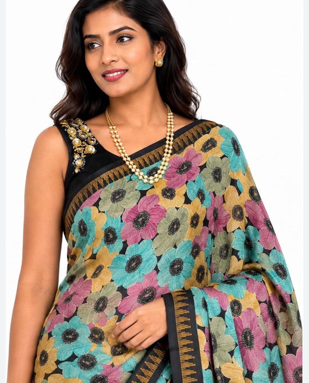NITA MBANI MULTI COLOURED GEORGETTE SAREE