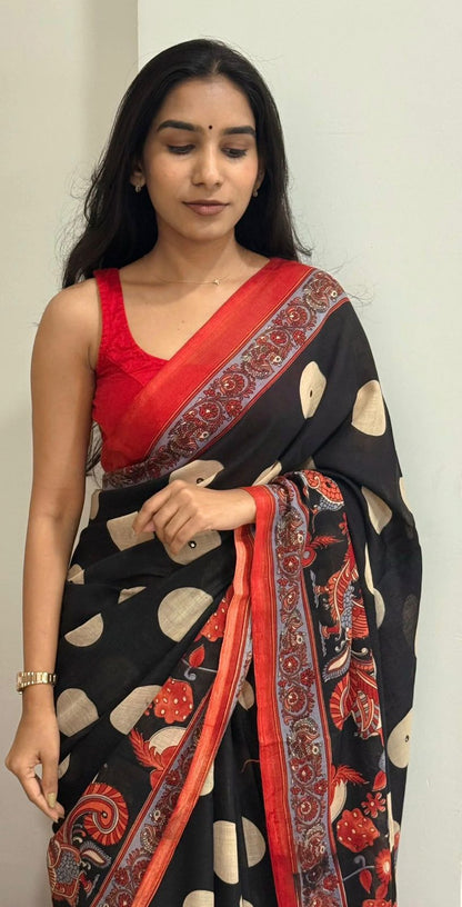 BLACK KALAMKARI LINEN