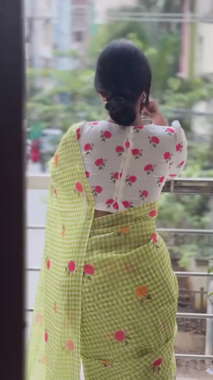 MANGALGIRI COTTON CHECKS GREEN