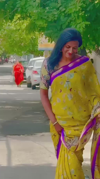 TRENDING MEHANDI GREEN SAREE