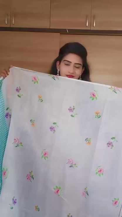 RAMA BLUE TRENDING CHECKS SAREES