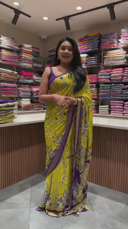TRENDING MEHANDI GREEN SAREE
